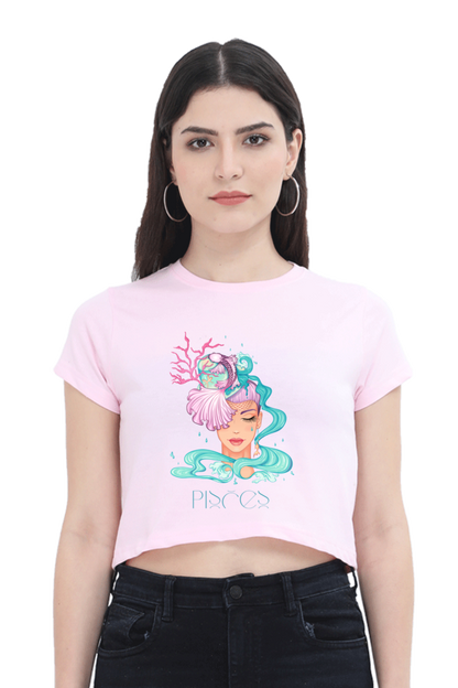 WOMEN || CROP TOP || ZODIAC SIGN || ASTROLOGY || PISCES || ROMANTIC || LOWBROW || SPIRITUAL || FISH || MERMAID || BIRTHDAY || GIFT FOR HER