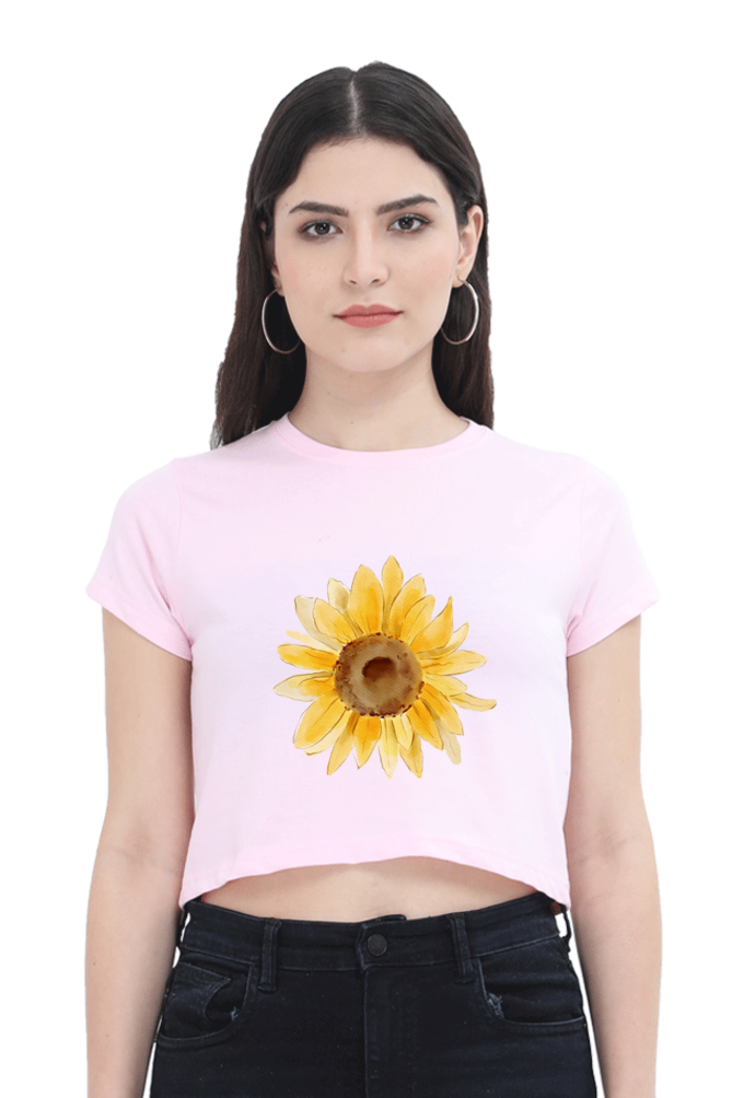 WOMEN || CROP TOP || FLOWER || FLORAL PRINT || SUNFLOWER || BOHO || NATURE || GIFT FOR HER