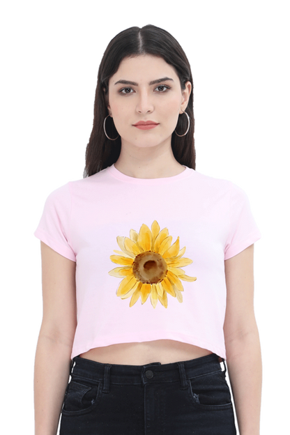 WOMEN || CROP TOP || FLOWER || FLORAL PRINT || SUNFLOWER || BOHO || NATURE || GIFT FOR HER