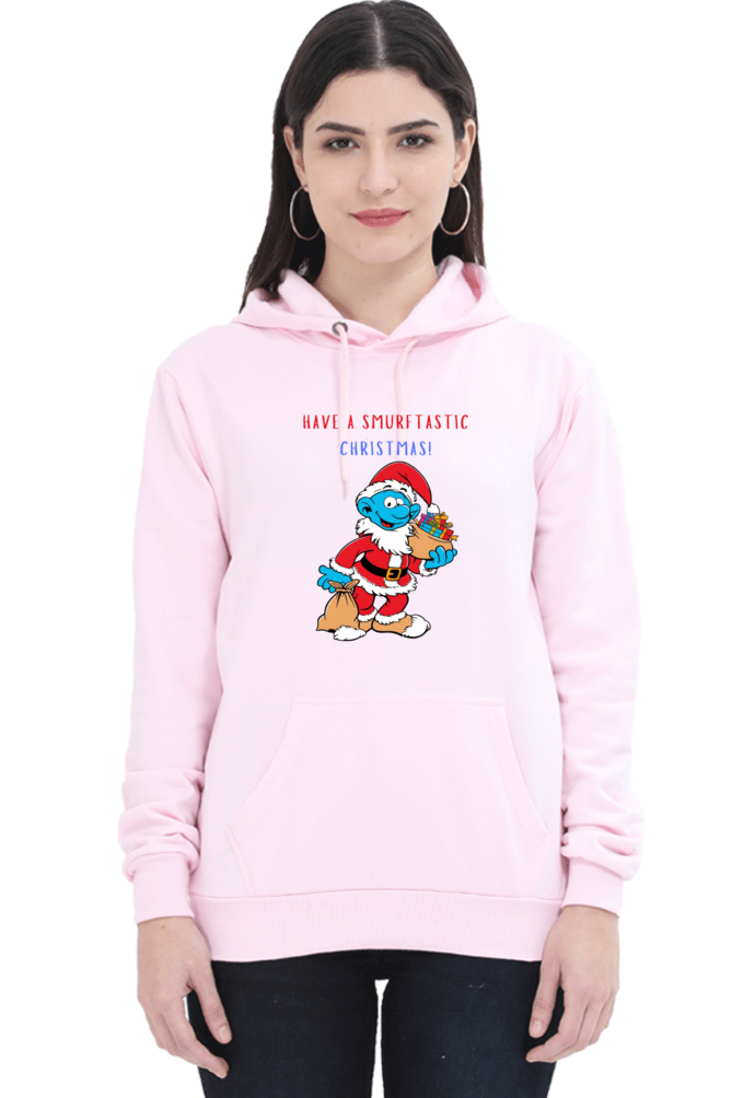 WOMEN || HOODIE SWEATSHIRT ||  FUNNY QUOTES || MERRY CHRISTMAS || SMURFS || SANTA CLAUS || CARTOON CHARACTER || SMURF SANTA || HOLIDAY FASHION || CHRISTMAS GIFTS || WINTER WEAR