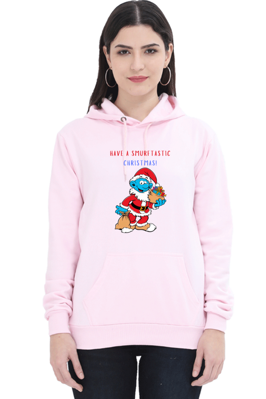 WOMEN || HOODIE SWEATSHIRT ||  FUNNY QUOTES || MERRY CHRISTMAS || SMURFS || SANTA CLAUS || CARTOON CHARACTER || SMURF SANTA || HOLIDAY FASHION || CHRISTMAS GIFTS || WINTER WEAR