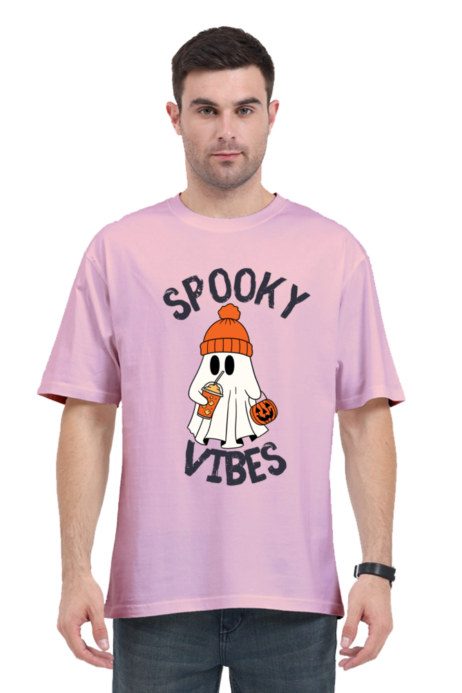 MEN || ROUND NECK OVERSIZED CLASSIC T-SHIRT || STREETWEAR || GHOST || PUMPKIN || SPOOKY || FUNNY || HALLOWEEN || CHRISTMAS GIFT