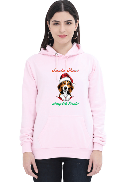 WOMEN || HOODIE SWEATSHIRT || MERRY CHRISTMAS || DOG LOVER || CUTE DOG || BEAGLE || SANTA CLAUS || CHRISTMAS GIFT || GIFT IDEAS || WINTER WEAR