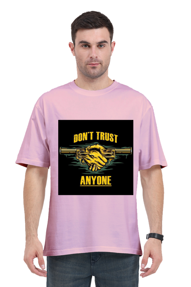 MEN || ROUND NECK OVERSIZED CLASSIC T-SHIRT || STREETWEAR STYLE || DON'T TRUST ANYONE