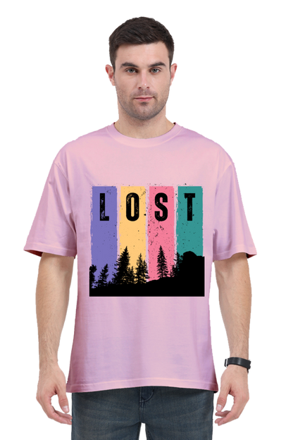 MEN || ROUND NECK OVERSIZED CLASSIC T-SHIRT || TRAVEL || LOST