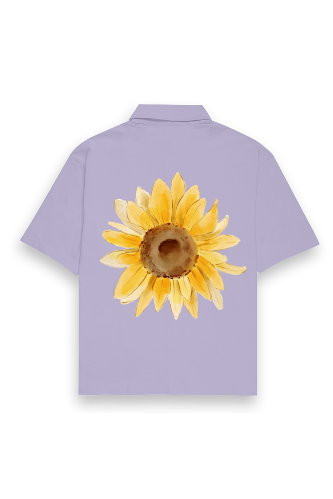 WOMEN || OVERSIZED SHIRT ||  FLOWER || FLORAL PRINT || SUNFLOWER || BOHO || NATURE || GIFT FOR HER || BACK DESIGN