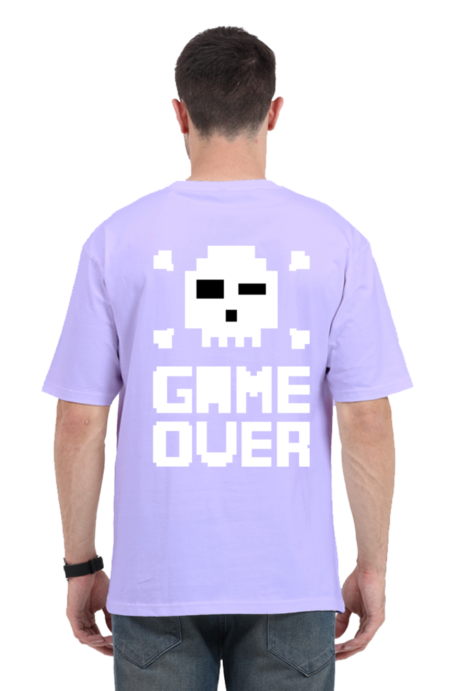 MEN || ROUND NECK OVERSIZED CLASSIC T-SHIRT || GAMING || RETRO || NINTENDO || VIDEO GAME || GAMER STYLE || GAME OVER || BACK DESIGN