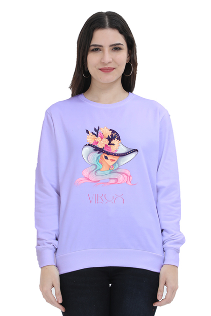 WOMEN || SWEATSHIRT || ZODIAC SIGN || ASTROLOGY || VIRGO || FLORAL PRINT || VECTOR ART || COSMIC || BIRTHDAY || GIFTS FOR HER