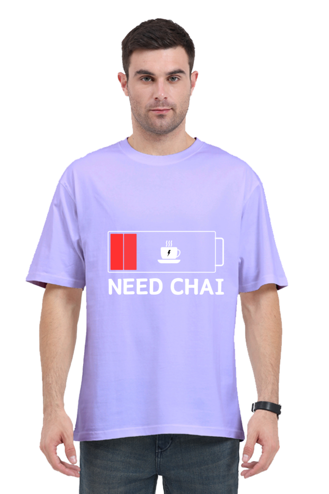 MEN || ROUND NECK OVERSIZED CLASSIC T-SHIRT || STREETWEAR || TEA LOVER || TEA ADDICT || NEED CHAI || INDIAN TEA