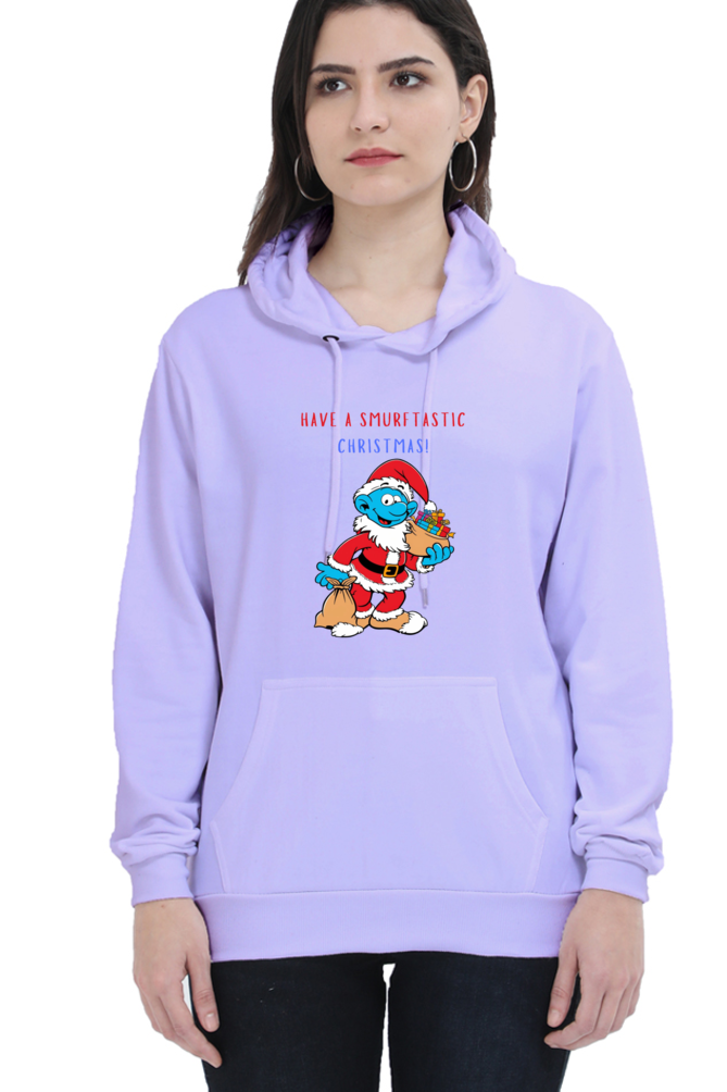 WOMEN || HOODIE SWEATSHIRT ||  FUNNY QUOTES || MERRY CHRISTMAS || SMURFS || SANTA CLAUS || CARTOON CHARACTER || SMURF SANTA || HOLIDAY FASHION || CHRISTMAS GIFTS || WINTER WEAR