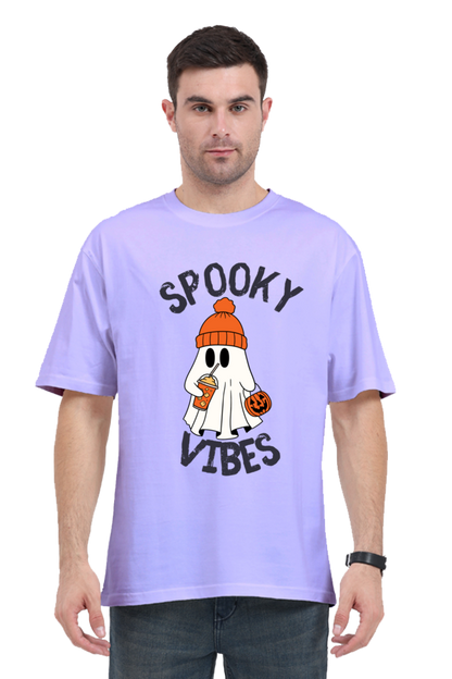 MEN || ROUND NECK OVERSIZED CLASSIC T-SHIRT || STREETWEAR || GHOST || PUMPKIN || SPOOKY || FUNNY || HALLOWEEN || CHRISTMAS GIFT