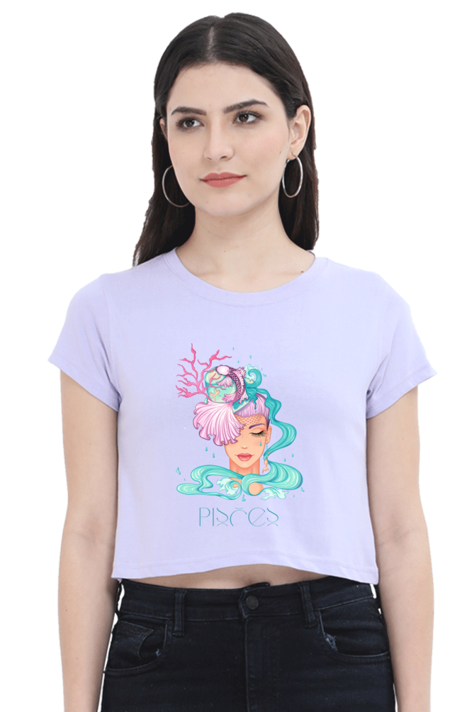 WOMEN || CROP TOP || ZODIAC SIGN || ASTROLOGY || PISCES || ROMANTIC || LOWBROW || SPIRITUAL || FISH || MERMAID || BIRTHDAY || GIFT FOR HER