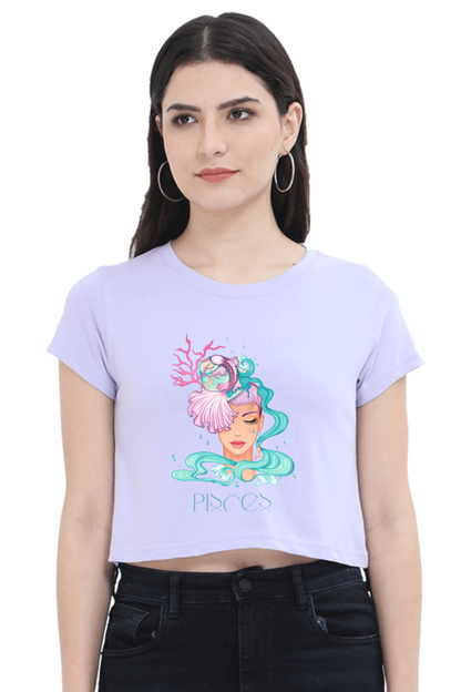 WOMEN || CROP TOP || ZODIAC SIGN || ASTROLOGY || PISCES || ROMANTIC || LOWBROW || SPIRITUAL || FISH || MERMAID || BIRTHDAY || GIFT FOR HER