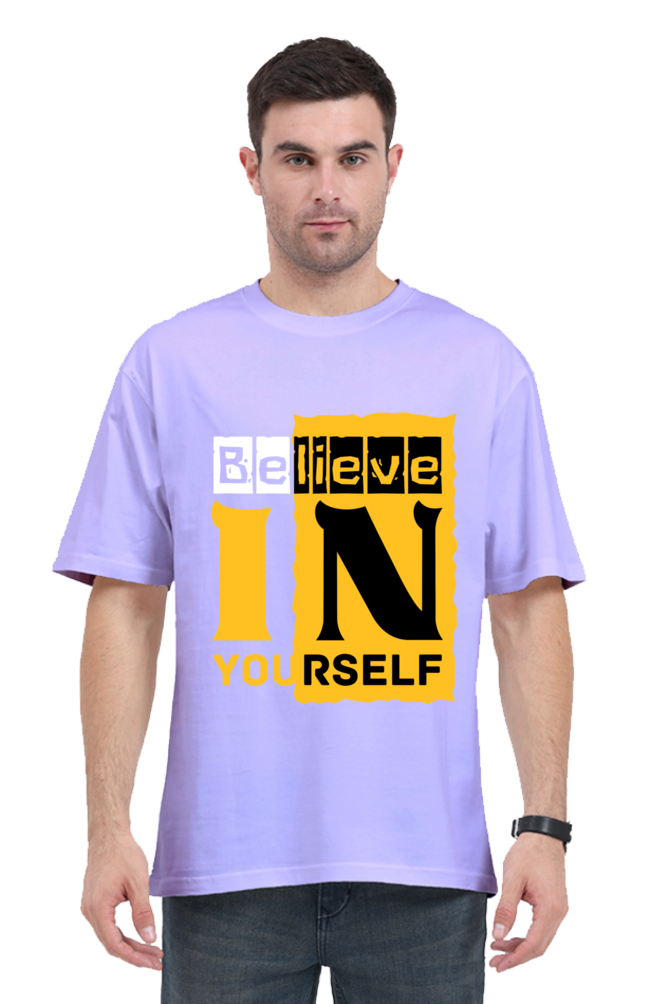 MEN || ROUND NECK OVERSIZED CLASSIC T-SHIRT || MOTIVATIONAL QUOTES || STREETWEAR || CONFIDENCE || POSITIVE MESSAGE || SELF LOVE || BOLD GRAPHICS || BELIEVE IN YOURSELF