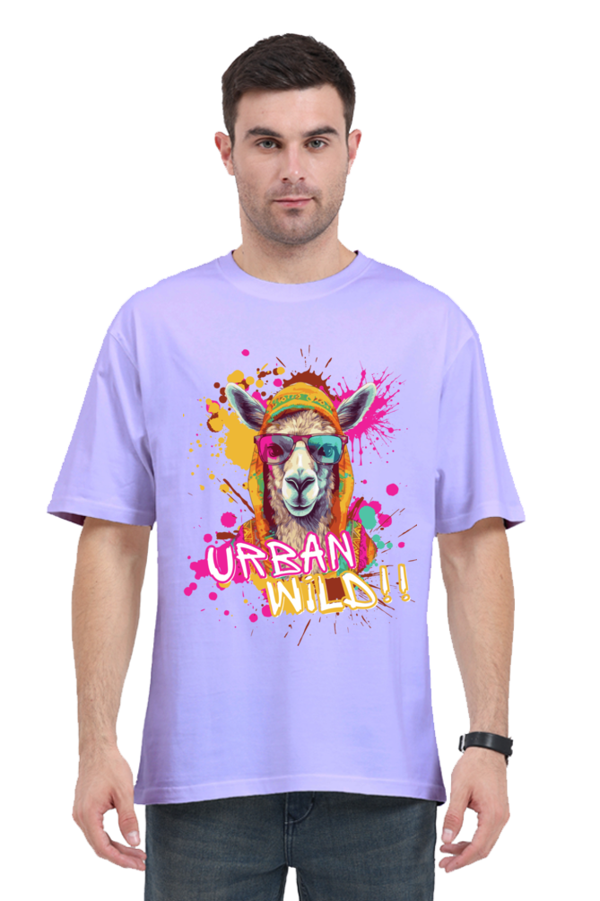 MEN || ROUND NECK OVERSIZED CLASSIC T-SHIRT || STREETWEAR  || ANIMAL PRINT || BOLD GRAPHICS || FASHION || QUIRKY || COLORFUL || LLAMA