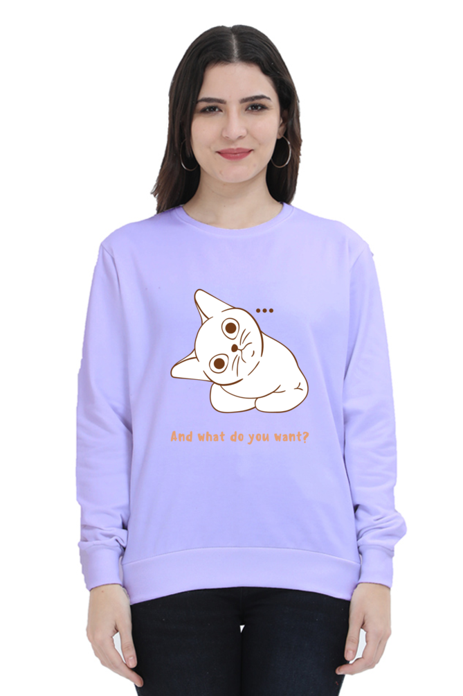 WOMEN || SWEATSHIRT || CAT || ANIME || ANIMAL PRINT || CAT LOVER || CUTE CAT || KITTEN || FUNNY || ANIMAL LOVER || CAT MEME || GRAPHIC DESIGN || GIFT FOR HER || WINTER WEAR