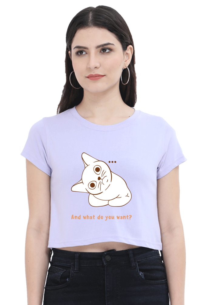 WOMEN || CROP TOP || CAT || ANIME || ANIMAL PRINT || CAT LOVER || CUTE CAT || KITTEN || FUNNY || ANIMAL LOVER || QUIRKY || CAT MEME || GRAPHIC DESIGN || GIFT FOR HER