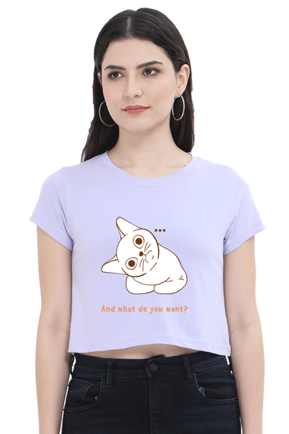 WOMEN || CROP TOP || CAT || ANIME || ANIMAL PRINT || CAT LOVER || CUTE CAT || KITTEN || FUNNY || ANIMAL LOVER || QUIRKY || CAT MEME || GRAPHIC DESIGN || GIFT FOR HER