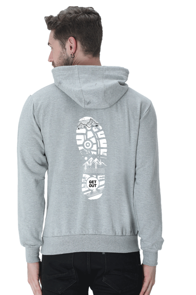 MEN || HOODIE SWEATSHIRT || TRAVEL || MOUNTAIN AND TREES || WINTER WEAR || BACK DESIGN