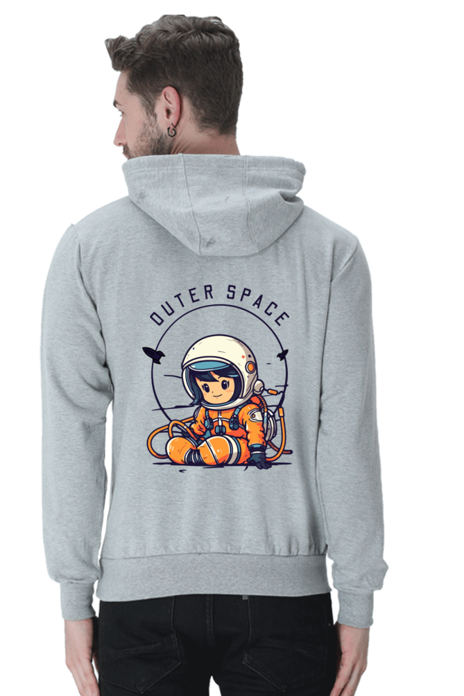 MEN || HOODIE SWEATSHIRT || SPACE GRAPHIC || CUTE ASTRONAUT || VECTOR ART || WINTER WEAR || BACK DESIGN