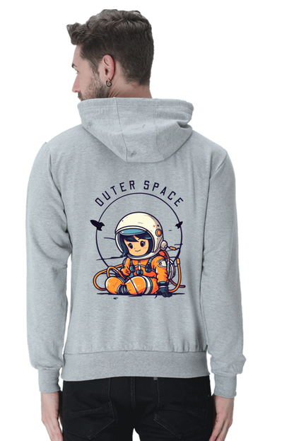 MEN || HOODIE SWEATSHIRT || SPACE GRAPHIC || CUTE ASTRONAUT || VECTOR ART || WINTER WEAR || BACK DESIGN