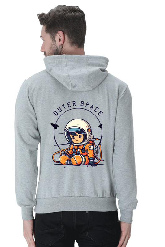 MEN || HOODIE SWEATSHIRT || SPACE GRAPHIC || CUTE ASTRONAUT || VECTOR ART || WINTER WEAR || BACK DESIGN