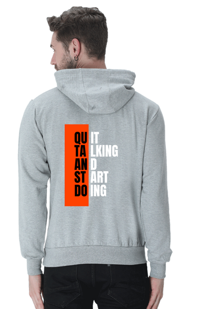 MEN || HOODIE SWEATSHIRT || MOTIVATIONAL QUOTES || QUIT TALKING AND START DOING || BACK DESIGN