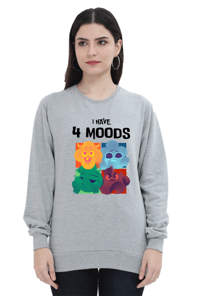 WOMEN || SWEATSHIRT || MOOD SWINGS || HUMOR || QUIRKY || GRAPHIC DESIGN || FUNNY QUOTES || WINTER WEAR