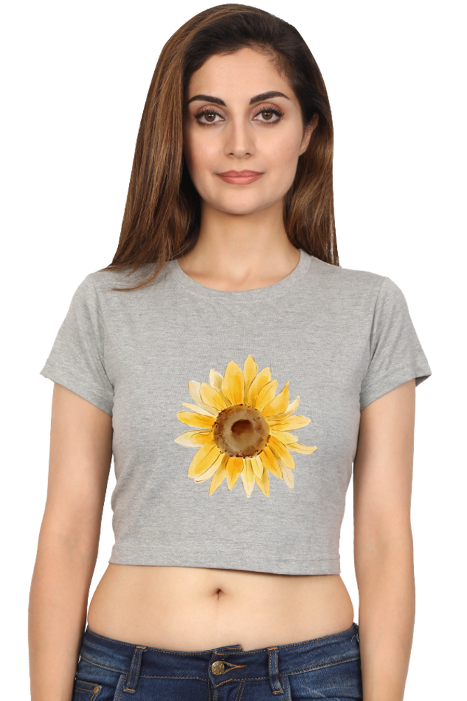 WOMEN || CROP TOP || FLOWER || FLORAL PRINT || SUNFLOWER || BOHO || NATURE || GIFT FOR HER