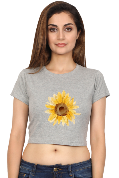 WOMEN || CROP TOP || FLOWER || FLORAL PRINT || SUNFLOWER || BOHO || NATURE || GIFT FOR HER