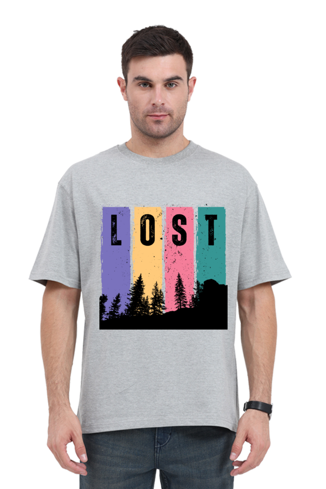 MEN || ROUND NECK OVERSIZED CLASSIC T-SHIRT || TRAVEL || LOST