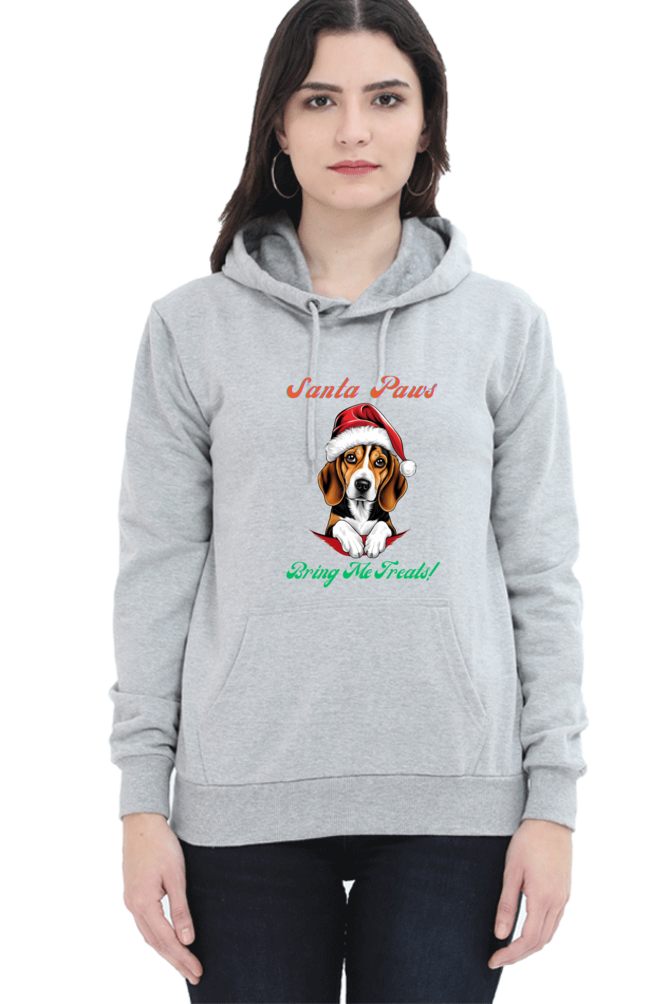 WOMEN || HOODIE SWEATSHIRT || MERRY CHRISTMAS || DOG LOVER || CUTE DOG || BEAGLE || SANTA CLAUS || CHRISTMAS GIFT || GIFT IDEAS || WINTER WEAR