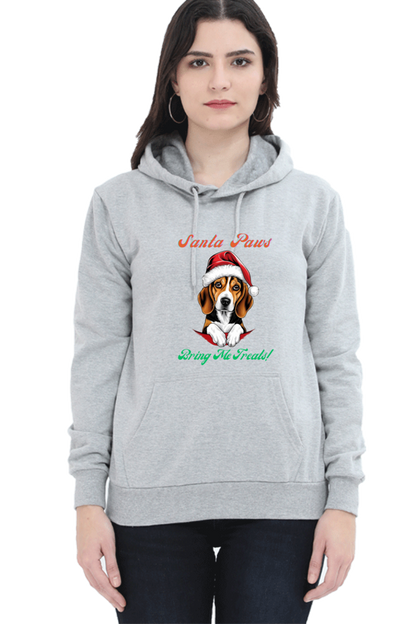 WOMEN || HOODIE SWEATSHIRT || MERRY CHRISTMAS || DOG LOVER || CUTE DOG || BEAGLE || SANTA CLAUS || CHRISTMAS GIFT || GIFT IDEAS || WINTER WEAR