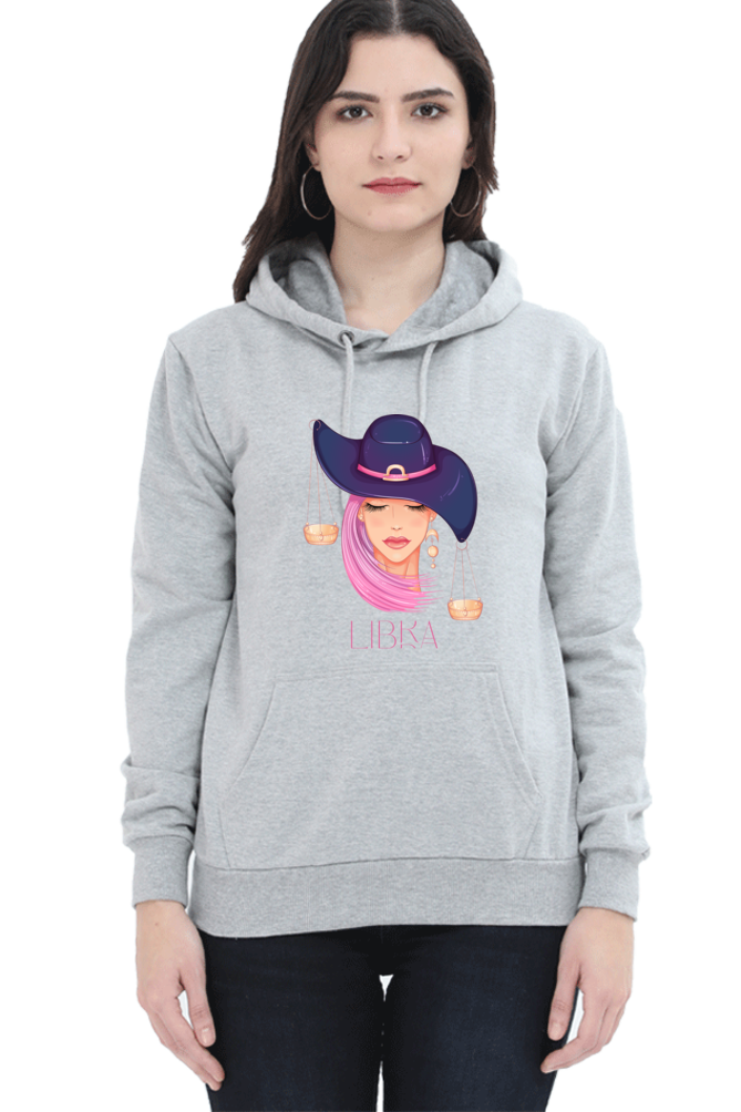 WOMEN || HOODIE SWEATSHIRT || ZODIAC SIGN || ASTROLOGY || LIBRA ||  EXTROVERT || FRIENDLY || EARRINGS DESIGN || ELEGANT || VECTOR ART || BIRTHDAY || GIFT FOR HER