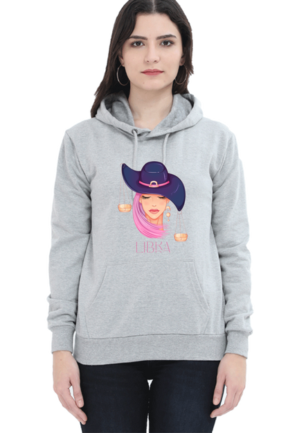 WOMEN || HOODIE SWEATSHIRT || ZODIAC SIGN || ASTROLOGY || LIBRA ||  EXTROVERT || FRIENDLY || EARRINGS DESIGN || ELEGANT || VECTOR ART || BIRTHDAY || GIFT FOR HER