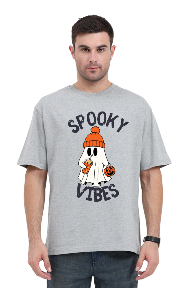 MEN || ROUND NECK OVERSIZED CLASSIC T-SHIRT || STREETWEAR || GHOST || PUMPKIN || SPOOKY || FUNNY || HALLOWEEN || CHRISTMAS GIFT