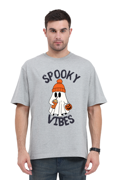 MEN || ROUND NECK OVERSIZED CLASSIC T-SHIRT || STREETWEAR || GHOST || PUMPKIN || SPOOKY || FUNNY || HALLOWEEN || CHRISTMAS GIFT