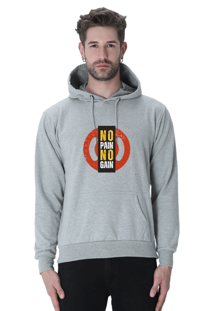 MEN || HOODIE SWEATSHIRT || MOTIVATIONAL QUOTE || NO PAIN NO GAIN