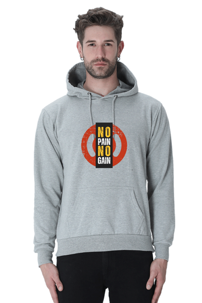 MEN || HOODIE SWEATSHIRT || MOTIVATIONAL QUOTE || NO PAIN NO GAIN