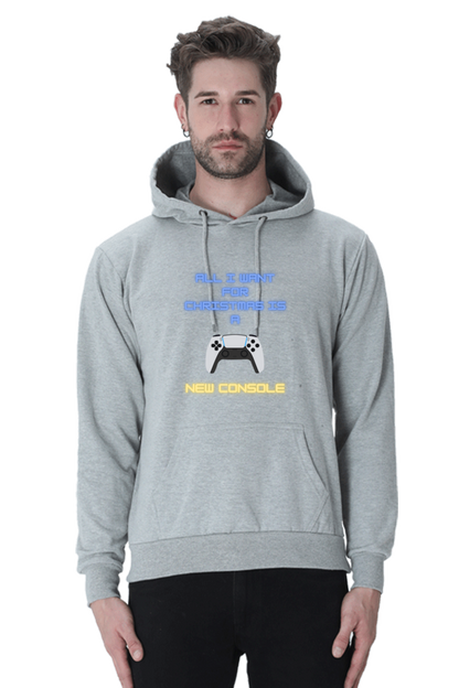 MEN || HOODIE SWEATSHIRT || MERRY CHRISTMAS || STREETWEAR || PLAYSTATION CONSOLE || VECTOR ART || GAMER GIFT || GAMER STYLE || GAMING LOVER || ALL I WANT FOR CHRISTMAS IS A NEW CONSOLE