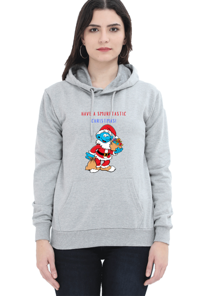 WOMEN || HOODIE SWEATSHIRT ||  FUNNY QUOTES || MERRY CHRISTMAS || SMURFS || SANTA CLAUS || CARTOON CHARACTER || SMURF SANTA || HOLIDAY FASHION || CHRISTMAS GIFTS || WINTER WEAR