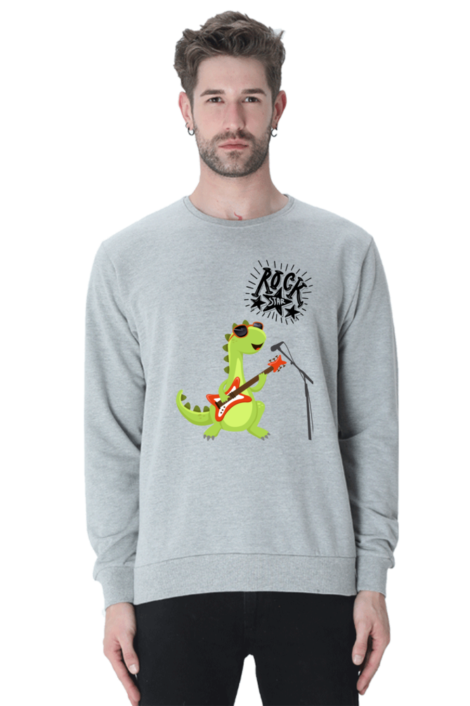 MEN || SWEATSHIRT || CARTOON || DINOSAUR || ROCKSTAR || GUITAR || FUNNY || HUMOROUS || TRENDY || FASHION