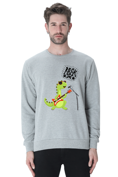 MEN || SWEATSHIRT || CARTOON || DINOSAUR || ROCKSTAR || GUITAR || FUNNY || HUMOROUS || TRENDY || FASHION