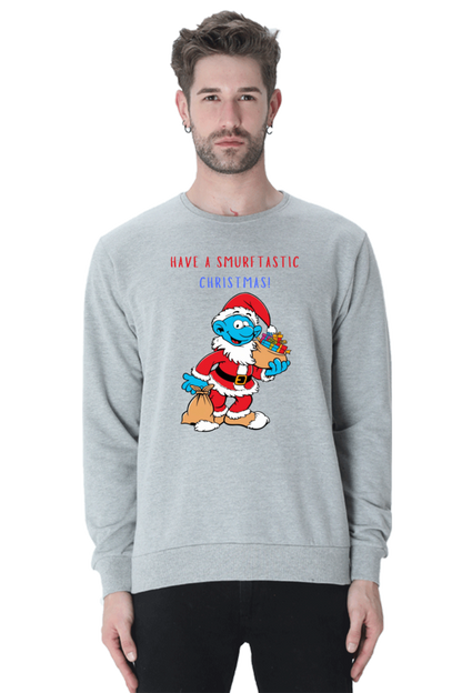 MEN || SWEATSHIRT || FUNNY QUOTES || MERRY CHRISTMAS || SMURFS || SANTA CLAUS || CARTOON CHARACTER || SMURF SANTA || HOLIDAY FASHION || CHRISTMAS GIFTS || WINTER WEAR