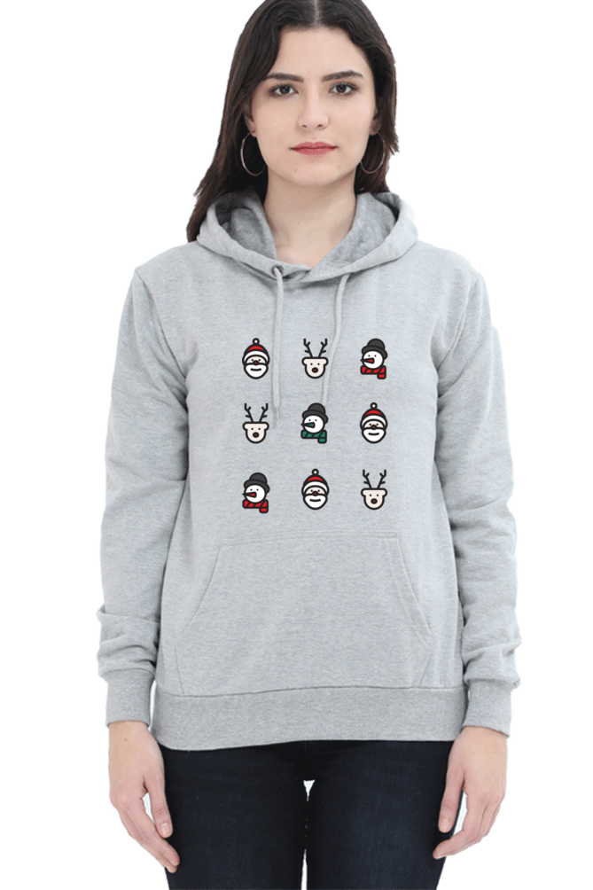 WOMEN || HOODIE SWEATSHIRT || MERRY CHRISTMAS || CHRISTMAS ICON || STREETWEAR || SANTA CLAUS || REINDEER || SNOWMAN || HOLIDAY FASHION || MINIMALIST || CHRISTMAS GIFTS || WINTER WEAR