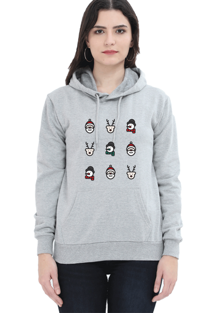 WOMEN || HOODIE SWEATSHIRT || MERRY CHRISTMAS || CHRISTMAS ICON || STREETWEAR || SANTA CLAUS || REINDEER || SNOWMAN || HOLIDAY FASHION || MINIMALIST || CHRISTMAS GIFTS || WINTER WEAR