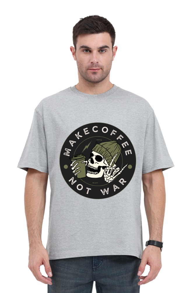 MEN || ROUND NECK OVERSIZED CLASSIC T-SHIRT || STREETWEAR || STREET ART || COFFEE LOVER || COFFEE ADDICT || SKULL || ZOMBIE || FUNNY QUOTES || MINIMALIST