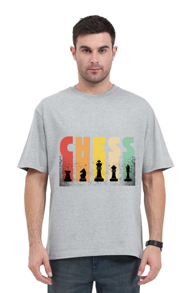 MEN || ROUND NECK OVERSIZED CLASSIC T-SHIRT || CHESS LOVER