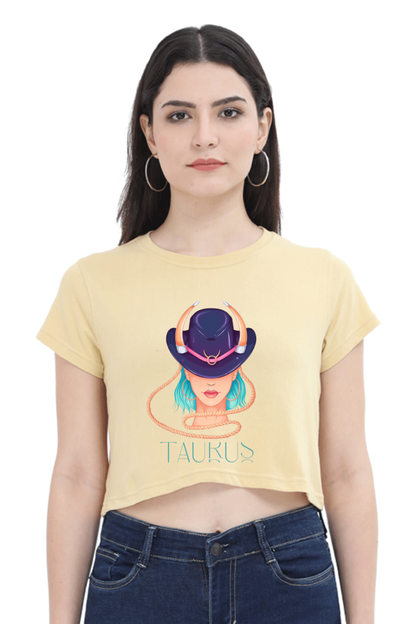 WOMEN || CROP TOP || ZODIAC SIGN || ASTROLOGY || TAURUS || HORNS || BIRTHDAY || GIFTS FOR HER