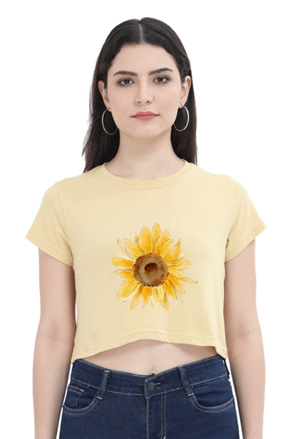 WOMEN || CROP TOP || FLOWER || FLORAL PRINT || SUNFLOWER || BOHO || NATURE || GIFT FOR HER